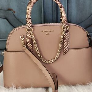New nwt  Michael Kors Leather snakeskin satchel bag handbag leather